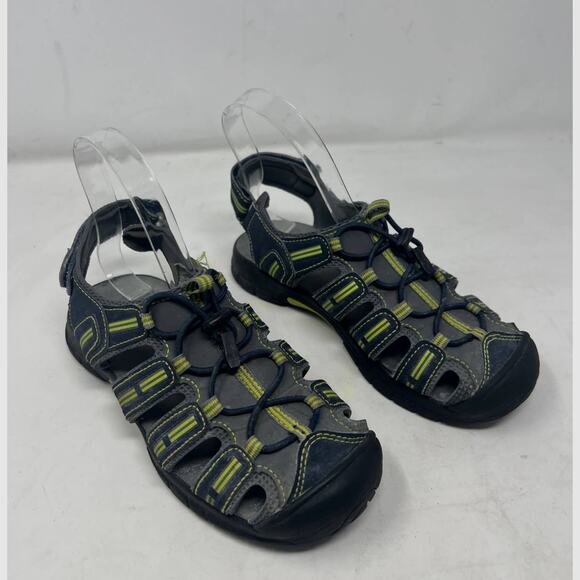 Khombu Youth 962653/Dillon Grey/Green Rugged Hiking Water Sandals‎ - Size 3 - Picture 1 of 8